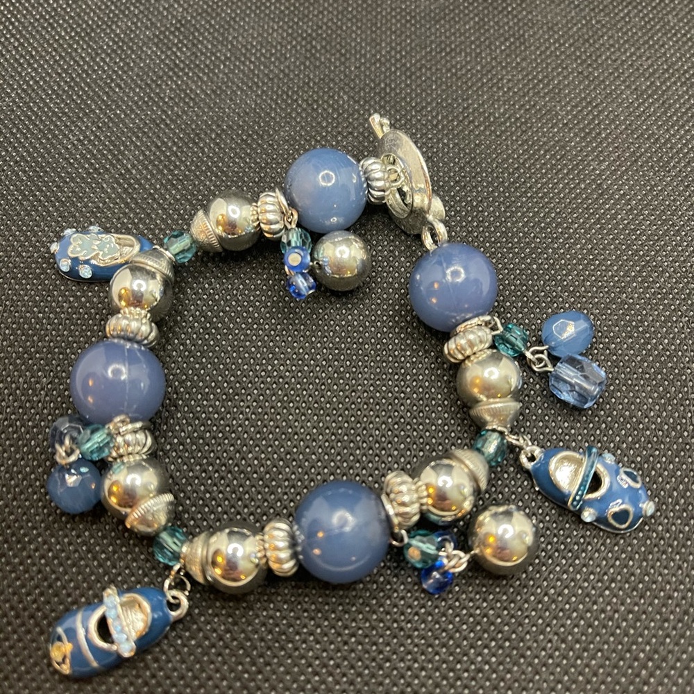 Stretchy Bracelet with Baby Shoe Charms